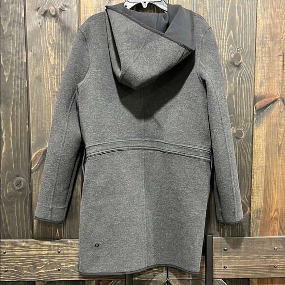 Lululemon Reversible Jacket S Grey Black Coat Stretchy City Bound Wrap Hooded - Picture 3 of 8